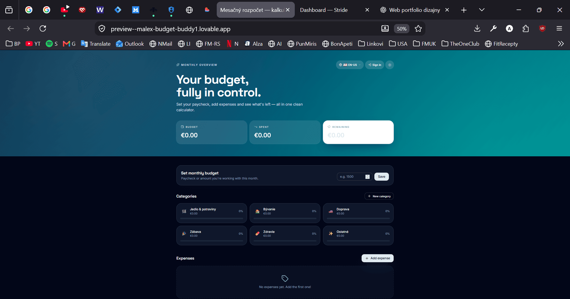 Personal Budget Planner screenshot